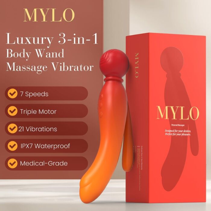 MYLO 3-in-1 Body Wand Massager Fire MYLO 3-in-1 Body Wand Massager Fire