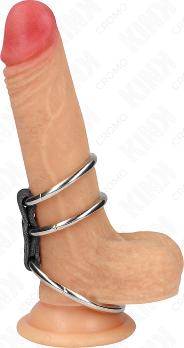 Anillo Pene KINK Triple Metal para Placer Extremo Anillo Pene KINK Triple Metal para Placer Extremo