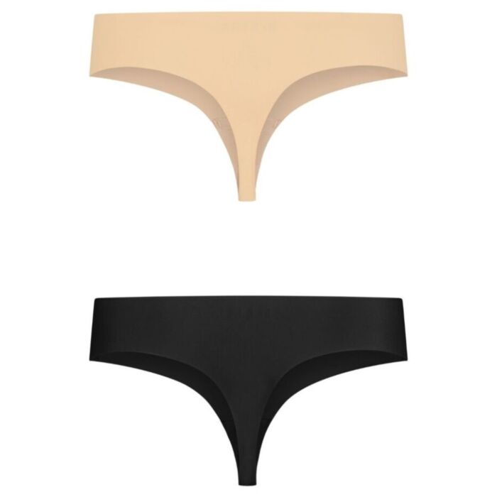 BYE-BRA - INVISIBLE THONG 2 PACK BEIGE & BLACK SIZE XXL BYE-BRA - INVISIBLE THONG 2 PACK BEIGE & BLACK SIZE XXL