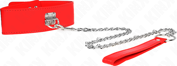 Collar BDSM KINK Rojo Ajustable 65 cm - Estilo y Control Collar BDSM KINK Rojo Ajustable 65 cm - Estilo y Control
