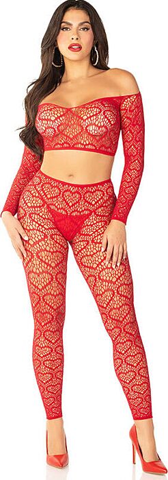 Crop Top y Medias Rojo Leg Avenue Moda Divertida Crop Top y Medias Rojo Leg Avenue Moda Divertida