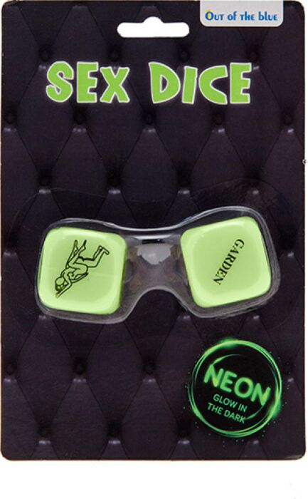 Dados fluorescentes Out Of The Blue con frases en inglés Dados fluorescentes Out Of The Blue con frases en inglés