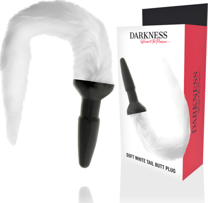 Darkness plug anal silicona con cola blanca Darkness plug anal silicona con cola blanca