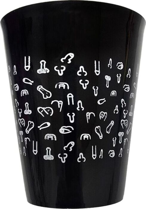DIABLO PICANTE - VASO NEGRO 500 ML CON PENES BLANCOS DIABLO PICANTE - VASO NEGRO 500 ML CON PENES BLANCOS
