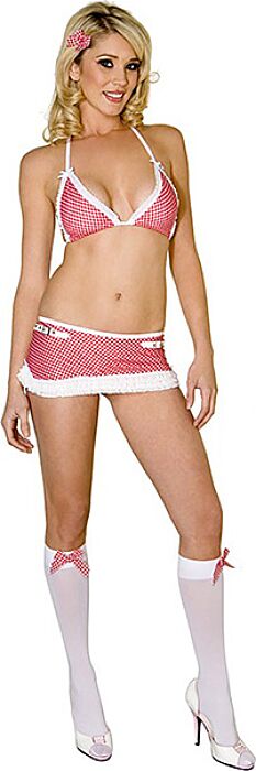 Disfraz colegiala Music Legs - Top y falda Disfraz colegiala Music Legs - Top y falda