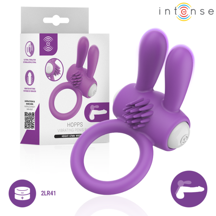 INTENSE - HOPPS VIBRATING PENIS RING WITH CLITORAL STIMULATION PURPLE INTENSE - HOPPS VIBRATING PENIS RING WITH CLITORAL STIMULATION PURPLE