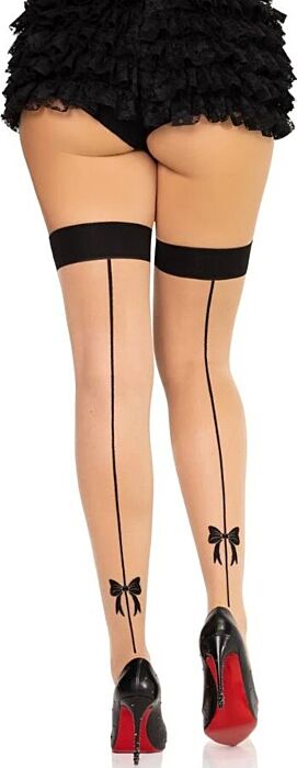 LEG AVENUE - 1963 MEDIAS DE SPANDEX CON COSTURA TRASERA NEGRO - TALLA ÚNICA LEG AVENUE - 1963 MEDIAS DE SPANDEX CON COSTURA TRASERA NEGRO - TALLA ÚNICA