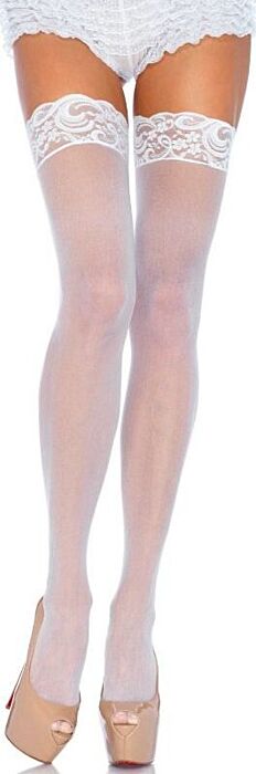 Leg avenue medias blancas con encaje superior Leg avenue medias blancas con encaje superior