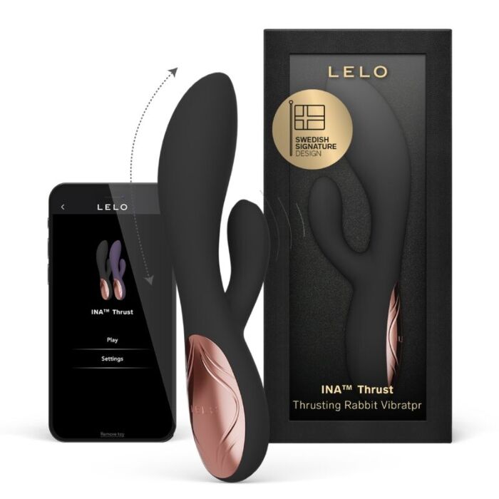 LELO - INA THRUST RABBIT THRUSTING VIBRATOR BLACK LELO - INA THRUST RABBIT THRUSTING VIBRATOR BLACK