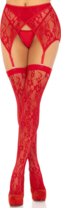 Medias Enlace & Ligüero Rojo Leg Avenue Sexy Medias Enlace & Ligüero Rojo Leg Avenue Sexy