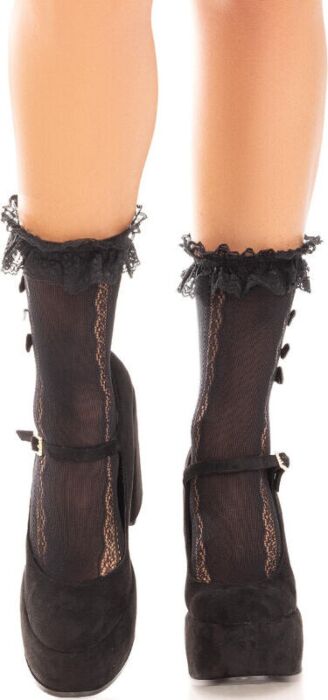 Medias Tobilleras Leg Avenue Volantes Negros Medias Tobilleras Leg Avenue Volantes Negros