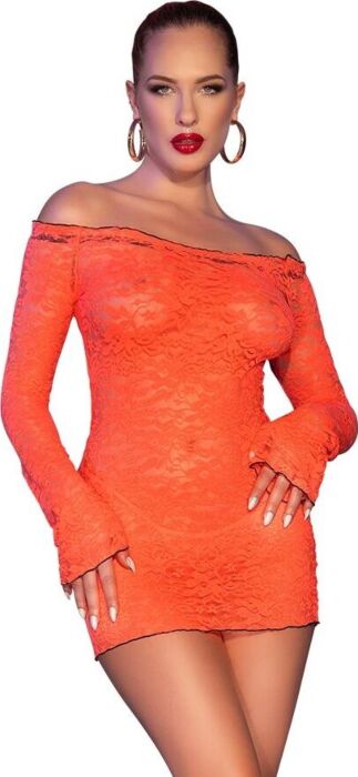 Minivestido Chilirose CR 4859 Naranja Neon Elegante Minivestido Chilirose CR 4859 Naranja Neon Elegante