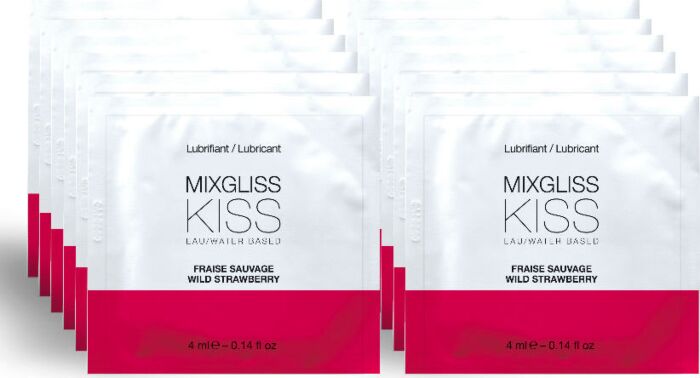 Mixgliss - Lubricante Base Agua Sabor a Fresa 12 Monodosis 4 ml Mixgliss - Lubricante Base Agua Sabor a Fresa 12 Monodosis 4 ml