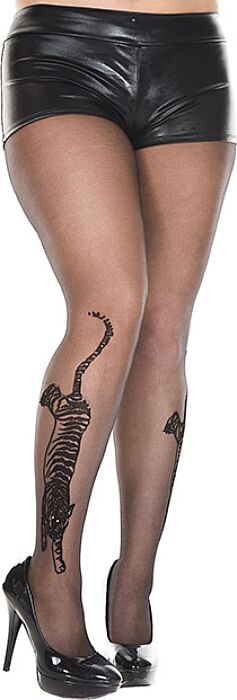 Panty Music Legs TIGER PRINT FLOCKING Panty Music Legs TIGER PRINT FLOCKING