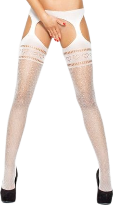 Passion / medias con liguero bs002 blanco Passion / medias con liguero bs002 blanco