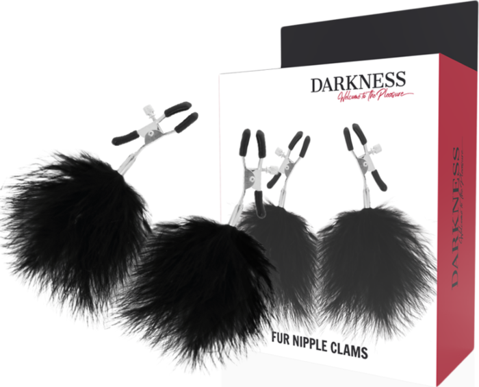 Pinzas para pezones Darkness Sensations con pompones Pinzas para pezones Darkness Sensations con pompones