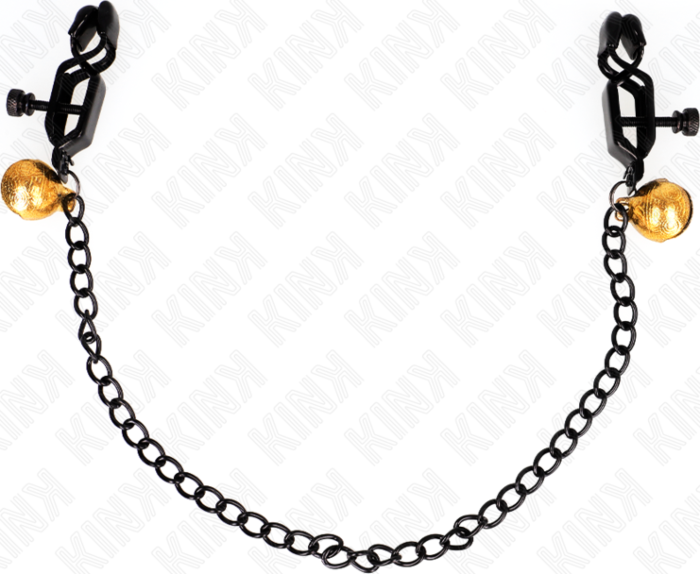 Pinzas para pezones KINK con cascabel y cadena Pinzas para pezones KINK con cascabel y cadena