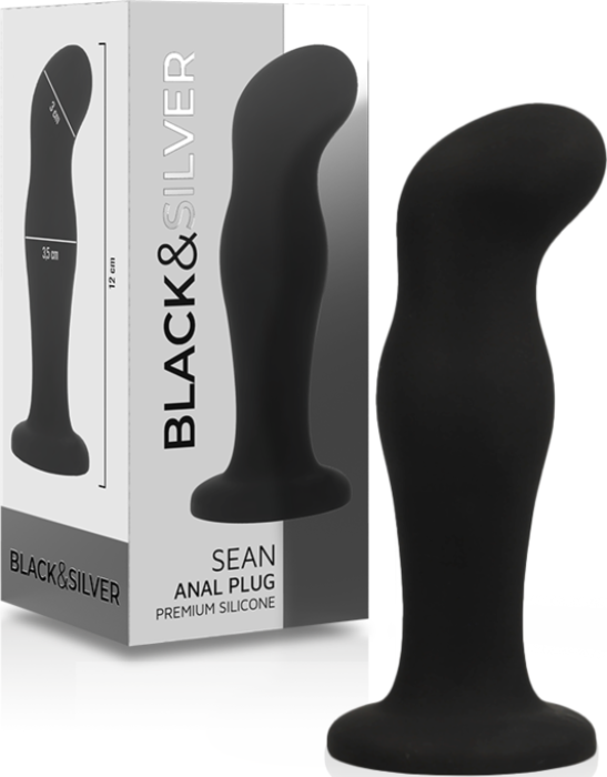 Plug anal BLACK&SILVER SEAN de silicona Plug anal BLACK&SILVER SEAN de silicona