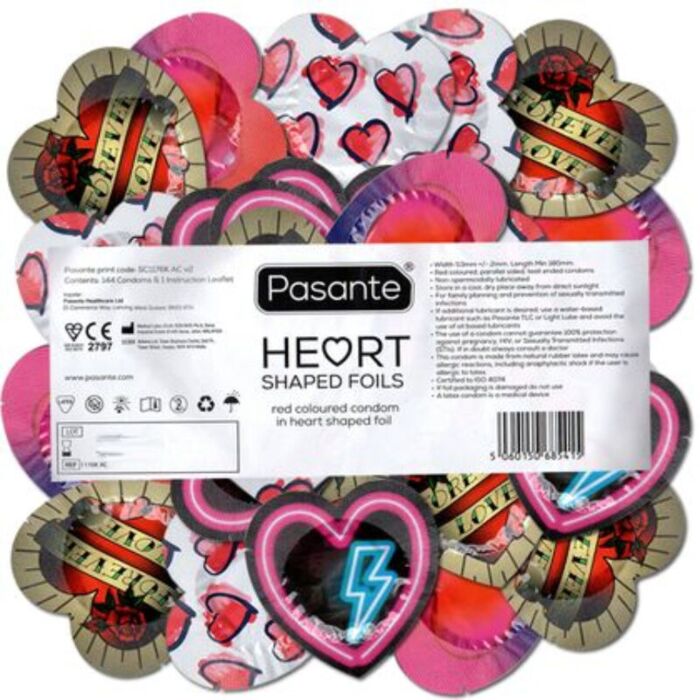 Heart-Shaped Condoms Pasante 144 Units