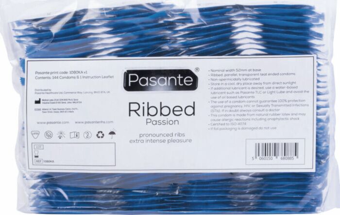 Preservativos Pasante Ribbed Passion - Estimulación intensa Preservativos Pasante Ribbed Passion - Estimulación intensa