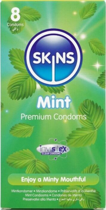 Preservativos Skins Mint 8 Pack Sabor Menta Ultrafinos Preservativos Skins Mint 8 Pack Sabor Menta Ultrafinos