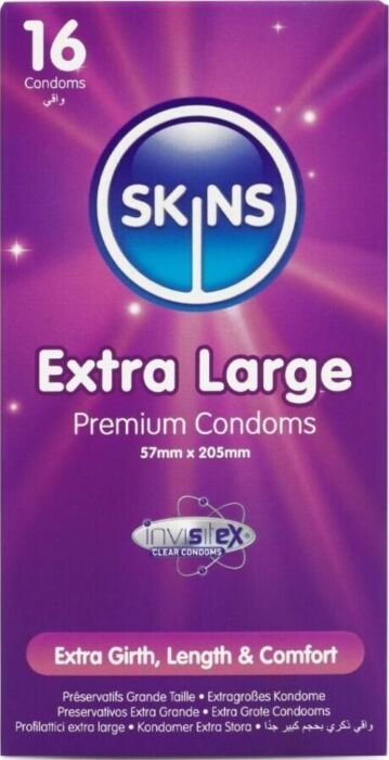 Preservativos Skins XL Pack 16 - Comodidad Extra Preservativos Skins XL Pack 16 - Comodidad Extra