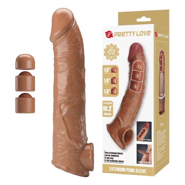 PRETTY LOVE - ADJUSTABLE PENIS EXTENSION SLEEVE 26 CM Ø 4 CM NATURAL PRETTY LOVE - ADJUSTABLE PENIS EXTENSION SLEEVE 26 CM Ø 4 CM NATURAL
