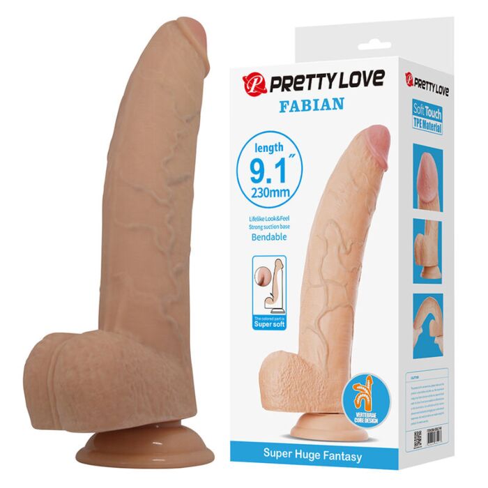 PRETTY LOVE - FABIAN FLEXIBLE DILDO WITH SUCTION CUP FLESH PRETTY LOVE - FABIAN FLEXIBLE DILDO WITH SUCTION CUP FLESH