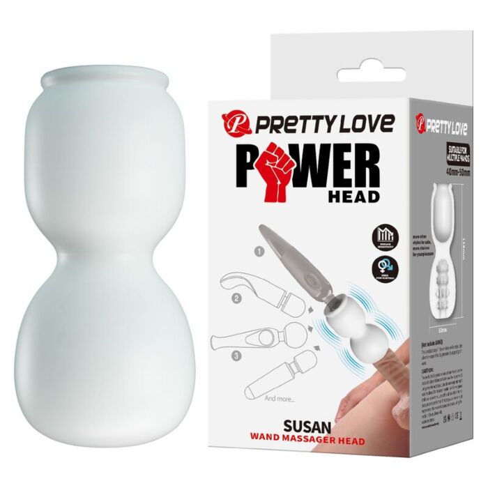PRETTY LOVE - SUSAN POWER HEAD WAND MASSAGER ATTACHMENT Ø 6.5 CM PRETTY LOVE - SUSAN POWER HEAD WAND MASSAGER ATTACHMENT Ø 6.5 CM