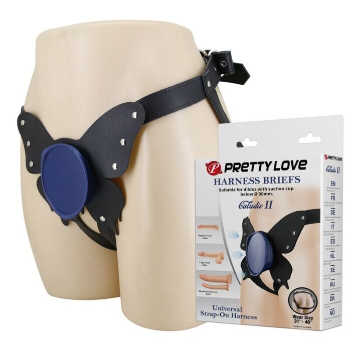 PRETTY LOVE - UNIVERSAL STRAP-ON HARNESS BRIEFS BLACK AND BLUE PRETTY LOVE - UNIVERSAL STRAP-ON HARNESS BRIEFS BLACK AND BLUE