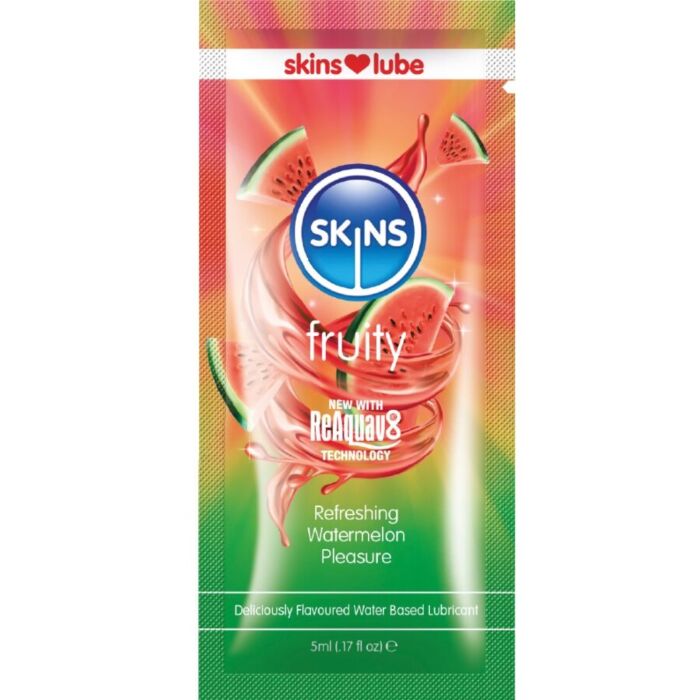 SKINS - FRUITY WATER-BASED LUBRICANT WATERMELON SINGLE-DOSE 5 ML SKINS - FRUITY WATER-BASED LUBRICANT WATERMELON SINGLE-DOSE 5 ML