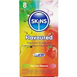 Skins Multi Flavours Condoms Pack of 8 with Extra Lubrication